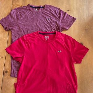 2 red crew neck t-shirts hollister!!!
